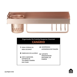 Cozinha Suspensa Gourmet Canário Pingoo.casa - Dourado Rose Cozinha Suspensa Gourmet Canário Pingoo.casa - Dourado Rose