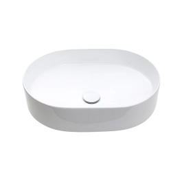Cuba de Apoio para Banheiro Oval Louça Cerâmica Neptunita - Branco
