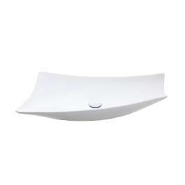Cuba de Apoio para Banheiro Oval Louça Cerâmica Petalita - Branco