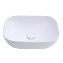 Cuba de Apoio para Banheiro Retangular Louça Cerâmica Adamita Pingoo.casa - Branco