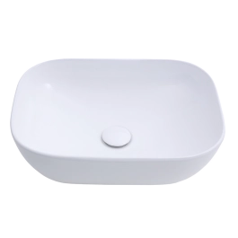 Cuba de Apoio para Banheiro Retangular Louça Cerâmica Adamita Pingoo.casa - Branco