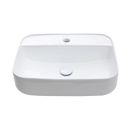 Cuba de Apoio para Banheiro Retangular Louça Cerâmica Clorita Pingoo.casa - Branco