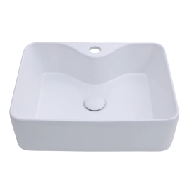 Cuba de Apoio para Banheiro Retangular Louça Cerâmica Cornalina Pingoo.casa - Branco