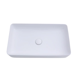 Cuba de Apoio para Banheiro Retangular Louça Cerâmica Roselita Pingoo.casa - Branco