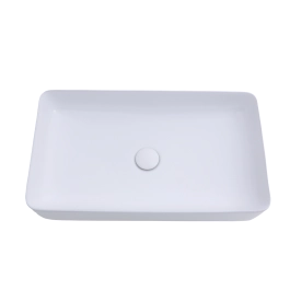 Cuba de Apoio para Banheiro Retangular Louça Cerâmica Roselita Pingoo.casa - Branco