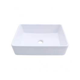 Cuba de Apoio para Banheiro Sem Válvula Retangular Louça Cerâmica Hematita Pingoo.casa - Branco