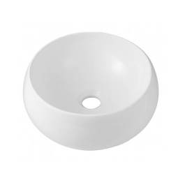 Cuba de Apoio Redonda Sem Válvula para Banheiro Louça Cerâmica 41cm Morganita Pingoo.casa - Branco