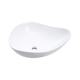 Cuba de Apoio Sem Válvula para Banheiro Oval Louça Cerâmica Ambar - Branco