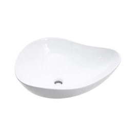 Cuba de Apoio Sem Válvula para Banheiro Oval Louça Cerâmica Ambar - Branco