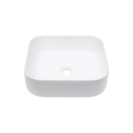 Cuba de Apoio Sem Válvula para Banheiro Quadrada Louça Cerâmica Lazulita Pingoo.casa - Branco