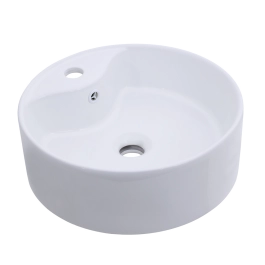 Cuba de Apoio Sem Válvula para Banheiro Redonda Louça Cerâmica Ametista Pingoo.casa - Branco