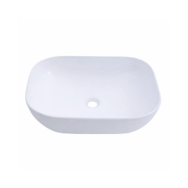 Cuba de Apoio Sem Válvula para Banheiro Retangular Louça Cerâmica Adamita Pingoo.casa - Branco