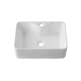 Cuba de Apoio sem válvula para Banheiro Retangular Louça Cerâmica Cornalina Pingoo.casa - Branco
