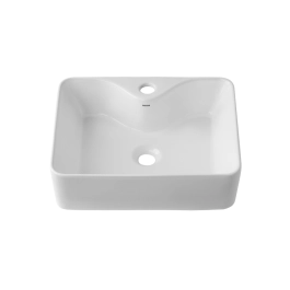 Cuba de Apoio sem válvula para Banheiro Retangular Louça Cerâmica Cornalina Pingoo.casa - Branco
