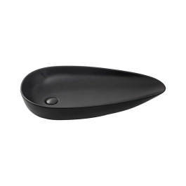 Cuba de Apoio Slim para Banheiro Louça Cerâmica Gota - Preto Fosco