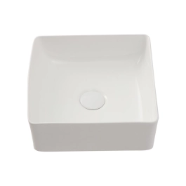 Cuba de Apoio Slim Quadrada para Banheiro Louça Cerâmica 31,5x31cm Crisoprásio Branco