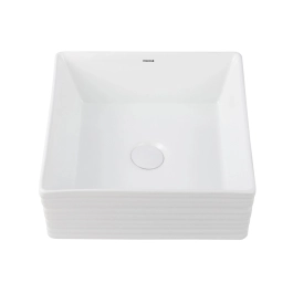 Cuba de Apoio Slim Quadrada para Banheiro Louça Cerâmica 38x37,5cm Larimar Branco