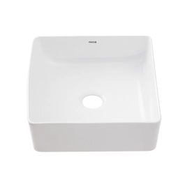 Cuba de Apoio Slim Quadrada sem Válvula para Banheiro Louça Cerâmica 31x31,5cm Crisoprásio Pingoo.casa - Branco