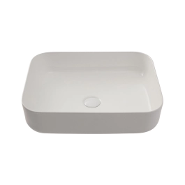 Cuba de Apoio Slim Retangular para Banheiro Louça Cerâmica 50,5x39,5cm Fluorita Branco
