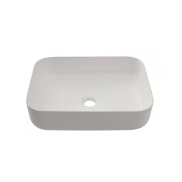 Cuba de Apoio Slim Retangular Sem Válvula para Banheiro Louça Cerâmica 50,5x39,5cm Fluorita Pingoo.casa - Branco