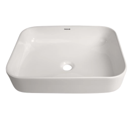 Cuba de Apoio Slim Retangular Sem Válvula para Banheiro Louça Cerâmica 40x30cm Cornalina Pingoo.casa - Branco