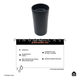 Cuba de Piso para Banheiro Cerâmica 45cm Espinélio Preto Cuba de Piso para Banheiro Cerâmica 45cm Espinélio Preto