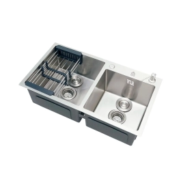 Cuba Dupla Gourmet para Cozinha Aço Inox 304 78x43cm Awá Prata