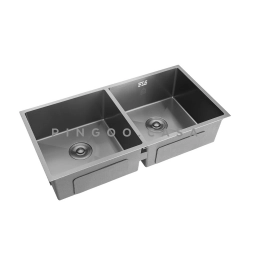 Cuba Dupla Gourmet para Cozinha Aço Inox 304 86x44cm Tukano Preto