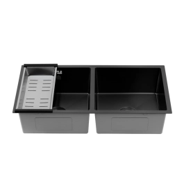 Cuba Dupla Gourmet para Cozinha Aço Inox 304 86x44cm Tukano Preto