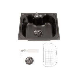 Cuba Gourmet para Cozinha Aço Inox 201 50x40cm Nawa Preto