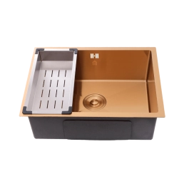 Cuba Gourmet para Cozinha Aço Inox 304 58x45cm Terena Dourado