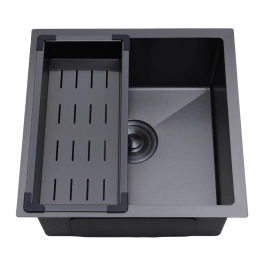 Cuba Gourmet para Cozinha Aço Inox 304 Texturizado 44x44cm Preto Terena