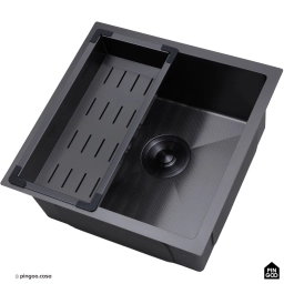 Cuba Gourmet para Cozinha Aço Inox 304 Texturizado 44x44cm Preto Terena