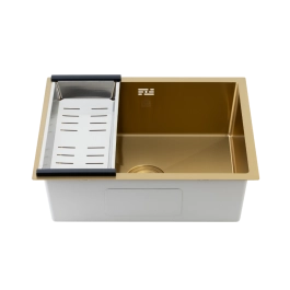 Cuba Gourmet para Cozinha Aço Inox 304 58x45cm Terena Dourado