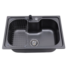 Cuba Gourmet para Cozinha com Acessórios Aço Inox 201 Texturizado 42x60cm Preto Carajás