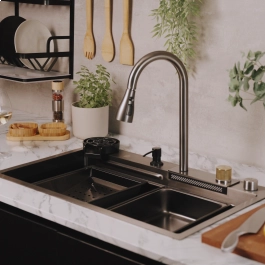 Cuba Gourmet para Cozinha com Acessórios Workstation Maranguá Pingoo.casa - Preto