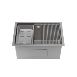 Cuba Gourmet para Cozinha com Acessórios Aço Inox 304 58x48cm Workstation Aruá Prata
