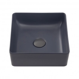 Cuba de Apoio Slim Quadrada para Banheiro Louça Cerâmica 31,5x31cm Crisoprásio Cinza Fosco