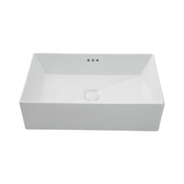 Cuba de Apoio Slim Retangular para Banheiro Louça Cerâmica 60x37,5cm Lolita Branco