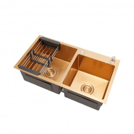 Cuba Gourmet para Cozinha Aço Inox 304 43x78cm Awá Dourado