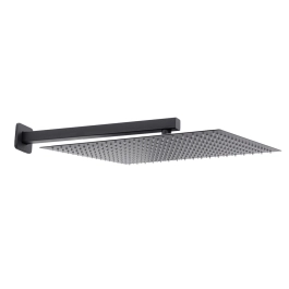 Ducha Chuveiro Quadrado de Teto 40cm com Braço de 25cm Mundaú Preto