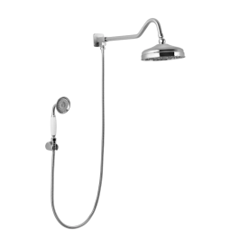 Ducha Chuveiro Redondo de Parede com desviador Trombetas Prata