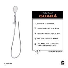 Ducha Manual Guará Pingoo.casa -  Prata