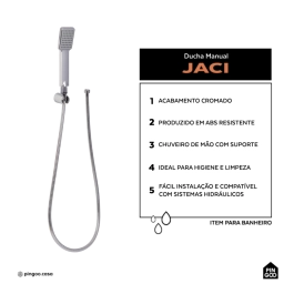 Ducha Manual Jaci Pingoo.casa - Prata