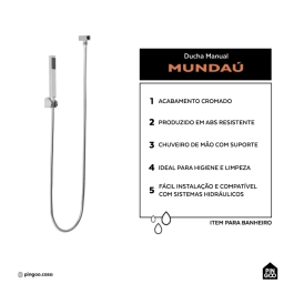 Ducha Manual Mundaú Pingoo.casa - Prata Ducha Manual Mundaú Pingoo.casa - Prata