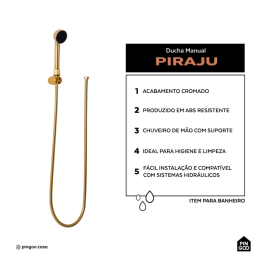 Ducha Manual Piraju Pingoo.casa - Dourado