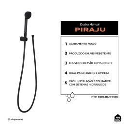 Ducha Manual Piraju Pingoo.casa - Preto