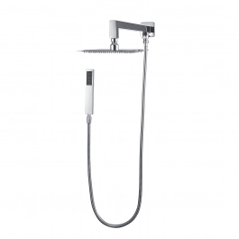 Ducha Chuveiro 20Cm Com desviador Aço Inox 304 Mundaú Prata