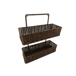 Duo Suporte Suspenso Retangular Rattan Rustic - Mimo Style