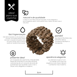 Jogo de Anéis Para Guardanapo Natural 4 Peças - Mimo Style